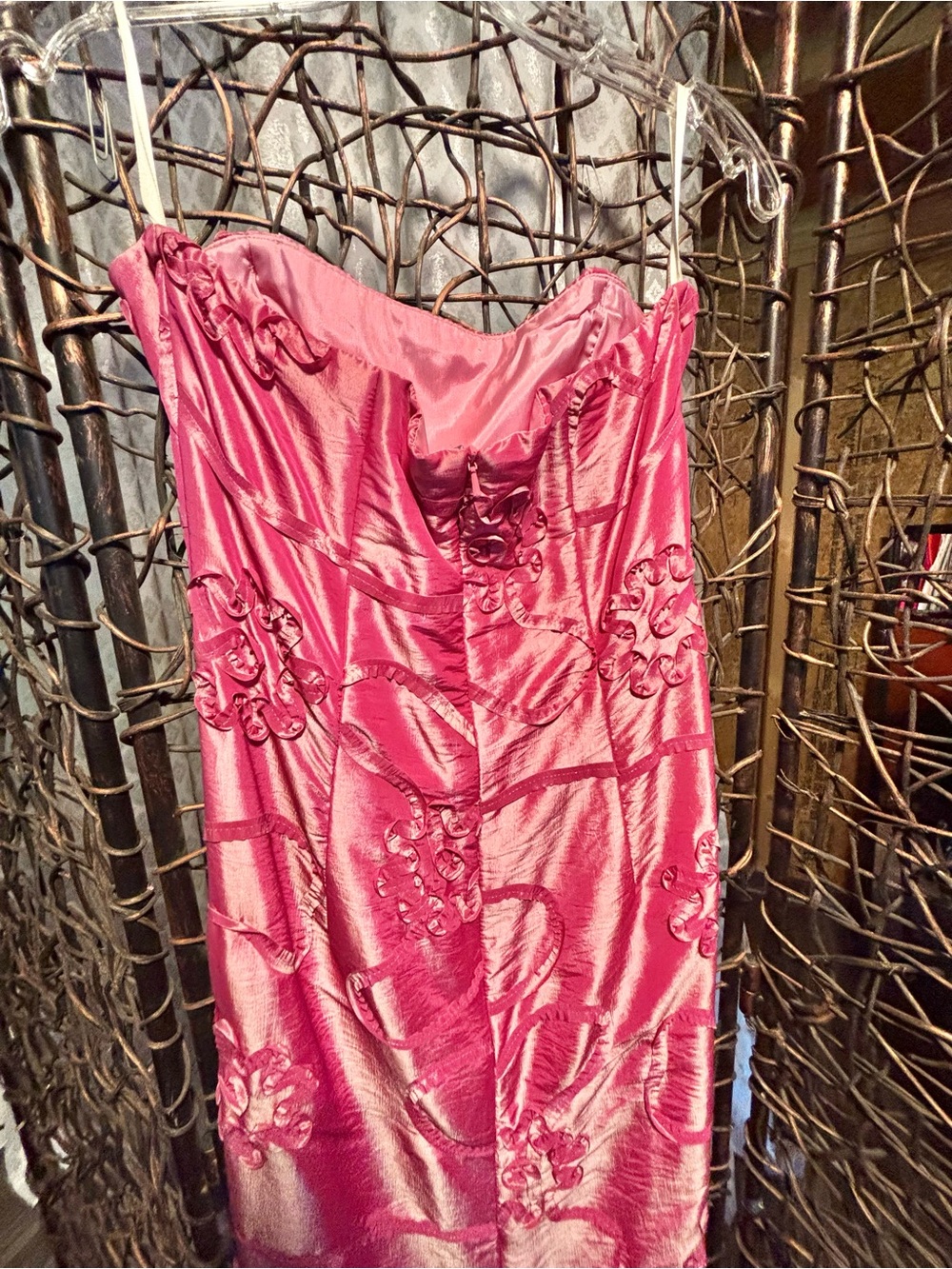 Jessica McClintock Pink Floral Embroidered Prom Gown - Picture 3 of 6